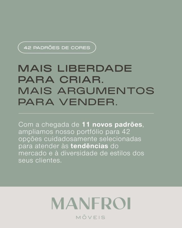 Agora são 42 padrões de Cores
